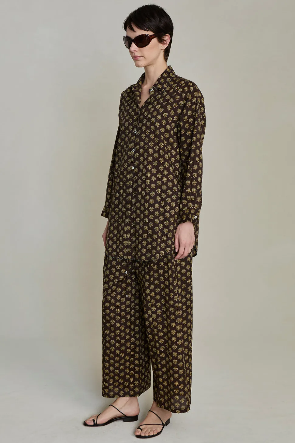 Astrid Block Print Set Brown