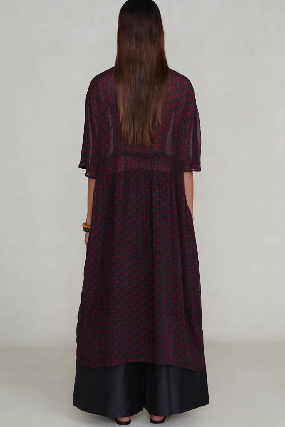 Cutout Sequin Chiffon Tunic Sapphire