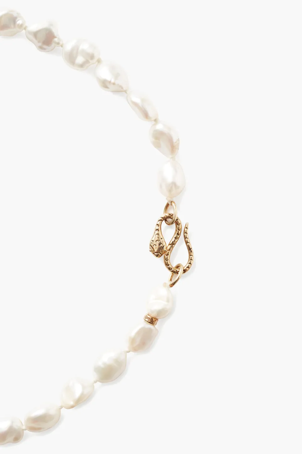 Keshi Pearl Cobra Necklace White