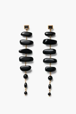 Mizumi Earrings Black Obsidian